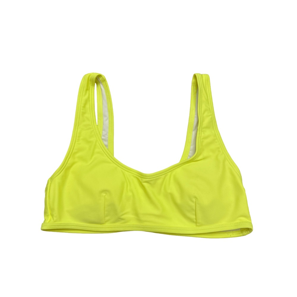 Halara U Neck Bikini Top Lime Green Scoop Swimwear Womens Sz XS NWOT Sporty Chic